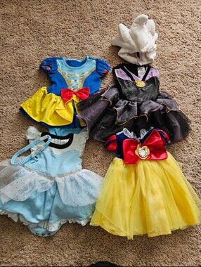 Disney Girl Snow White Classic Princess Dress Cinderella Ursula 9-12 M Costume